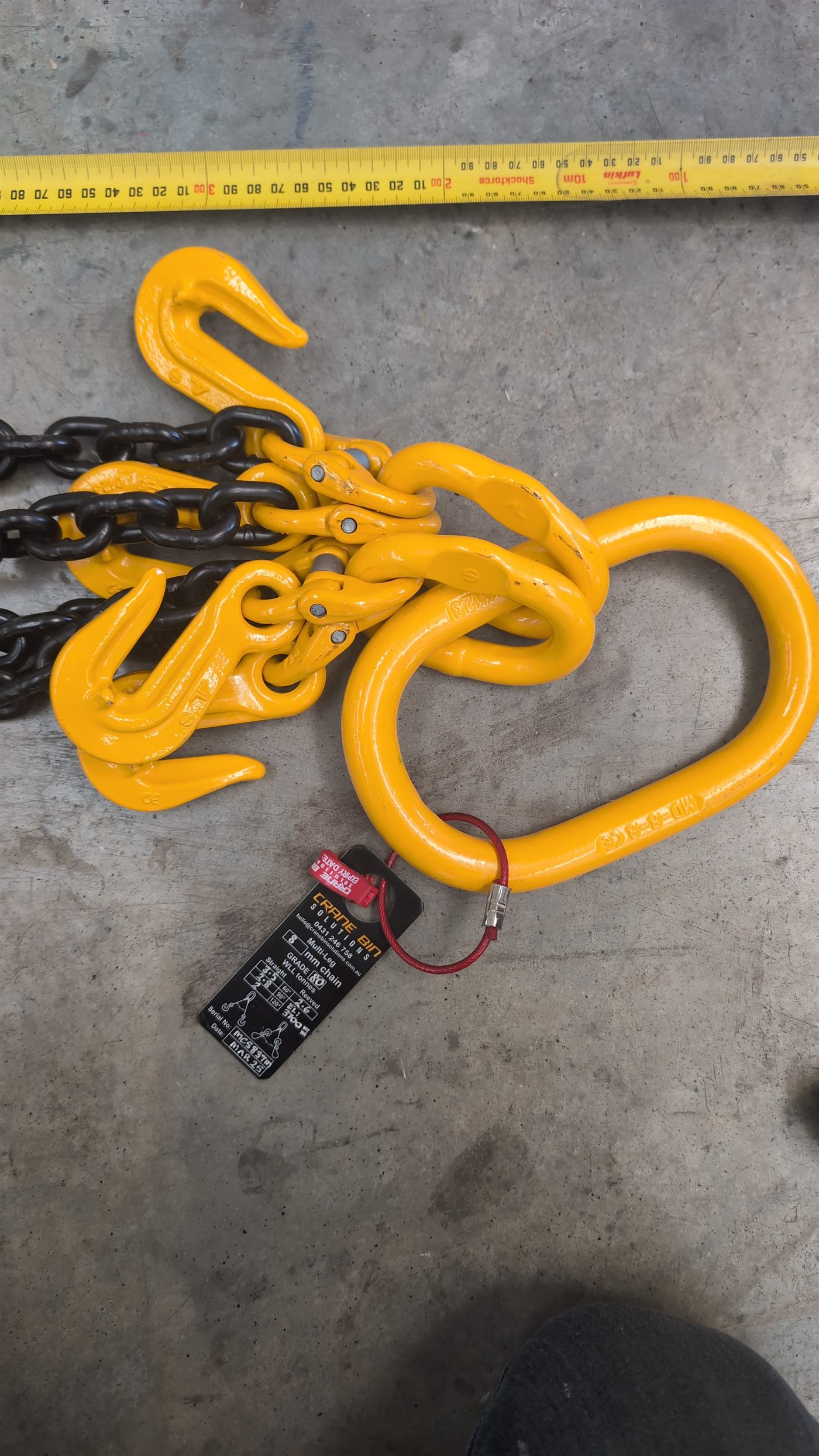 QR-tagged lifting gear and asset identification